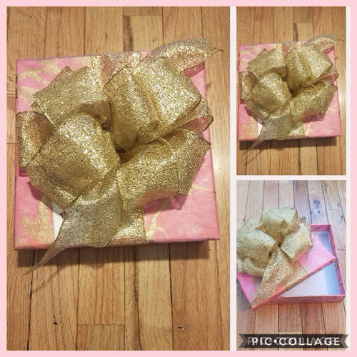 Marble paper and gold Ribbon