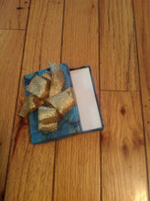 Load image into Gallery viewer, Blue Marble with Gold Ribbon gift  card box