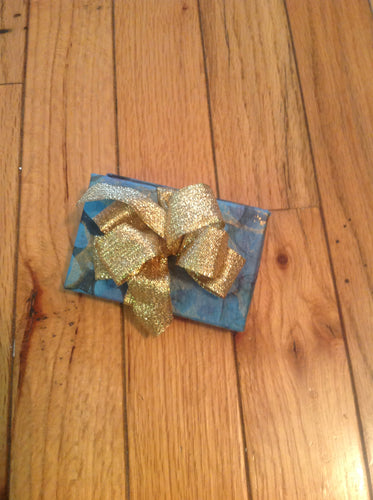 Blue Marble with Gold Ribbon gift  card box